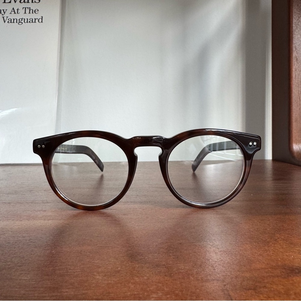 Lunor Classic Brown Round Glasses Blue Light